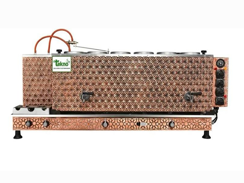 6 Demlikli Antik Turbo Bakır Çay Kazanı